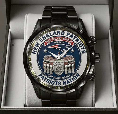 New England Patriots 65th Anniversary Stainless Steel Watch
