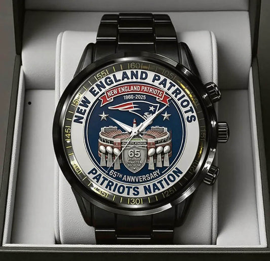 New England Patriots 65th Anniversary Stainless Steel Watch