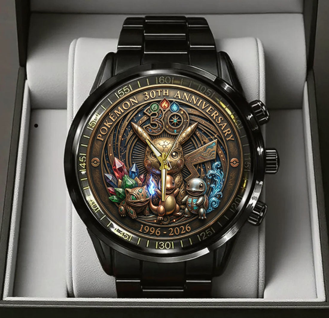 Pokemon 30th 1966-2026 Anniversary Steel Stainless Watch
