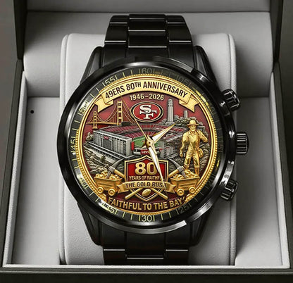 San Francisco 49ers 80th Anniversary Stainless Steel Watch
