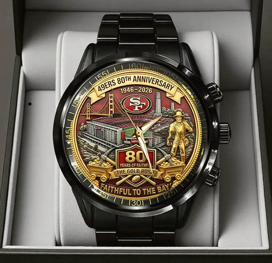 San Francisco 49ers 80th Anniversary Stainless Steel Watch