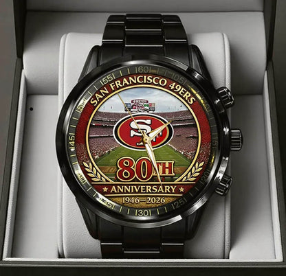 San Francisco 49ers 80th Anniversary 2026 Stainless Steel Watch
