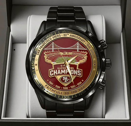 San Francisco 49ers 80th Anniversary Stainless Steel Watch