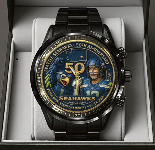 Seattle Seahawks 50th Anniversary Stainless Steel Watch