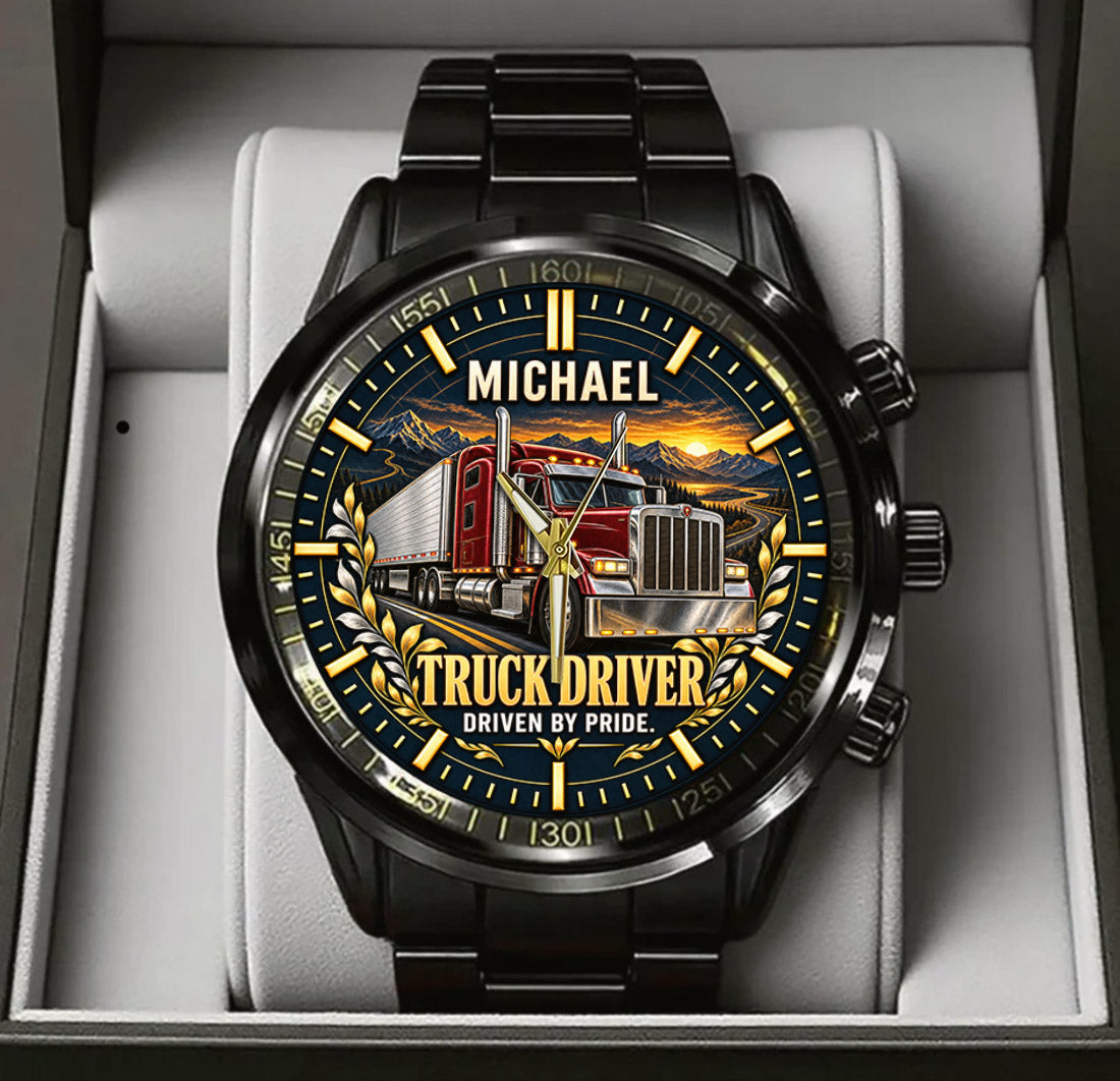 Personalized Truck Driver Watch – Custom Name Truck Driver Appreciation Gift