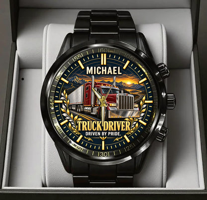 Personalized Truck Driver Watch – Custom Name Truck Driver Appreciation Gift