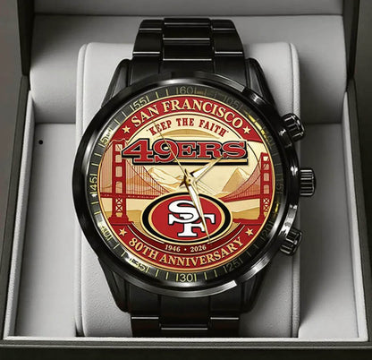 San Francisco 49ers 80th Anniversary Stainless Steel Watch