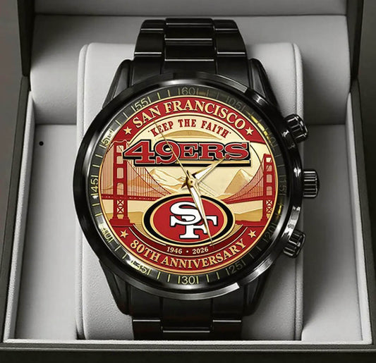 San Francisco 49ers 80th Anniversary Stainless Steel Watch