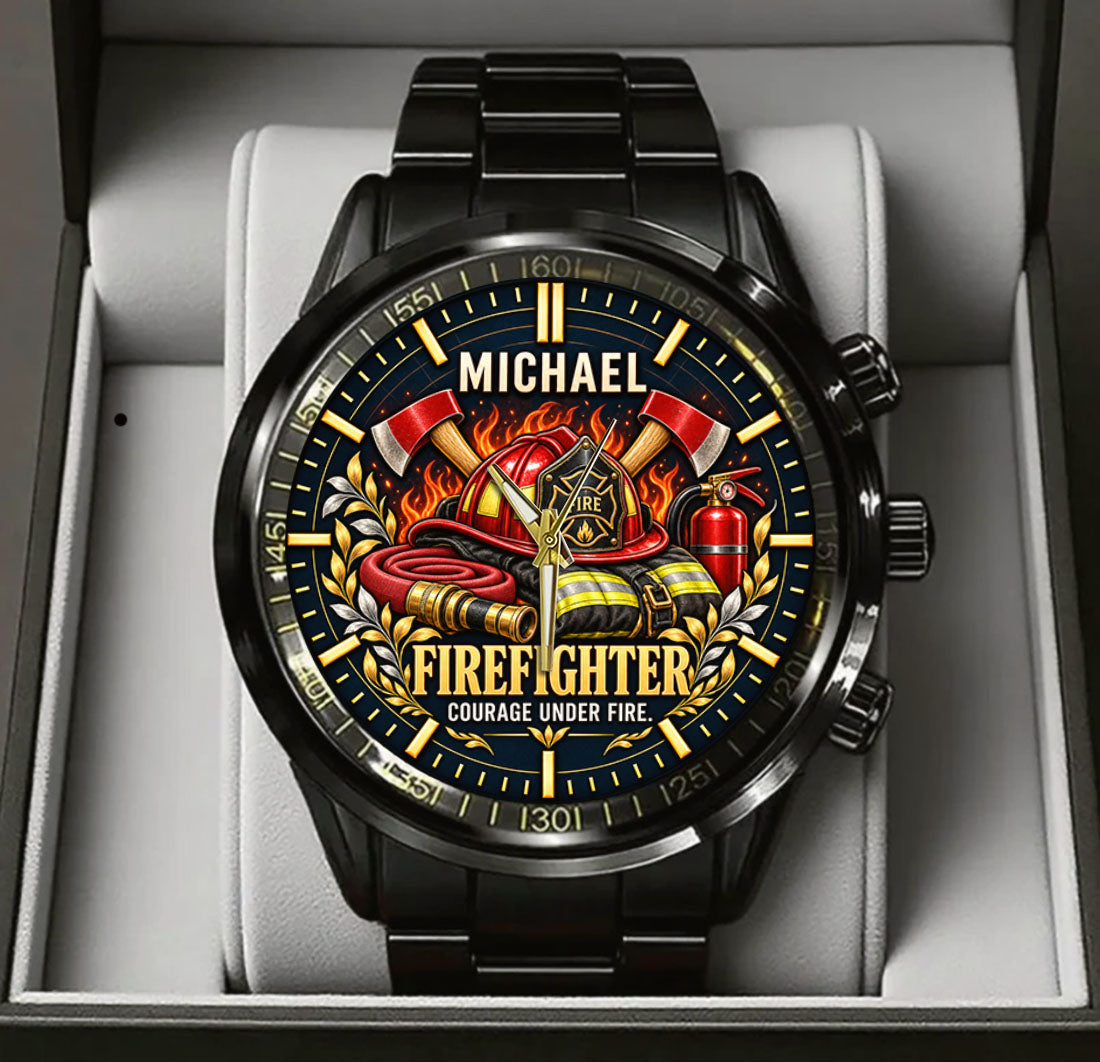 Personalized Firefighter Watch – Custom Name Firefighter Appreciation Gift