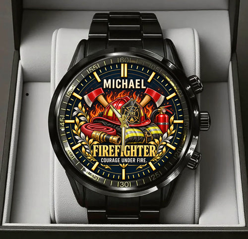 Personalized Firefighter Watch – Custom Name Firefighter Appreciation Gift