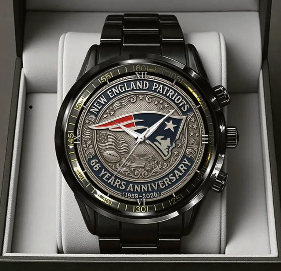 New England Patriots 65th Anniversary Stainless Steel Watch