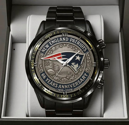 New England Patriots 65th Anniversary Stainless Steel Watch