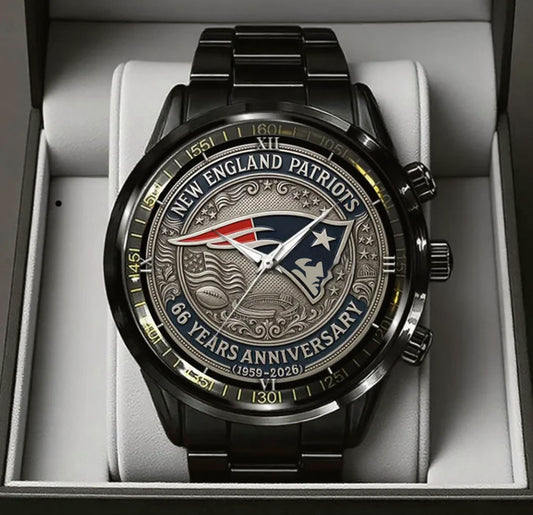 New England Patriots 65th Anniversary Stainless Steel Watch