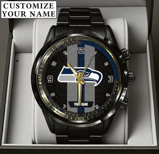 Personalized Seattle Seahawks Stainless Steel Watch