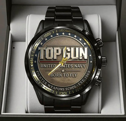 Top Gun Born To Fly Stainless Steel Watch