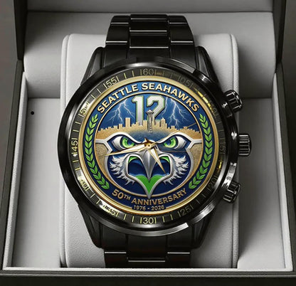 Seattle Seahawks 50th Anniversary Stainless Steel Watch