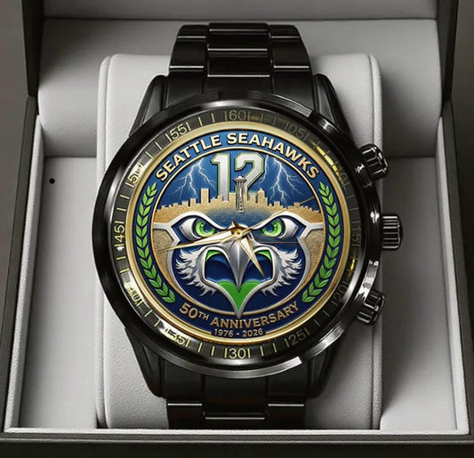 Seattle Seahawks 50th Anniversary Stainless Steel Watch