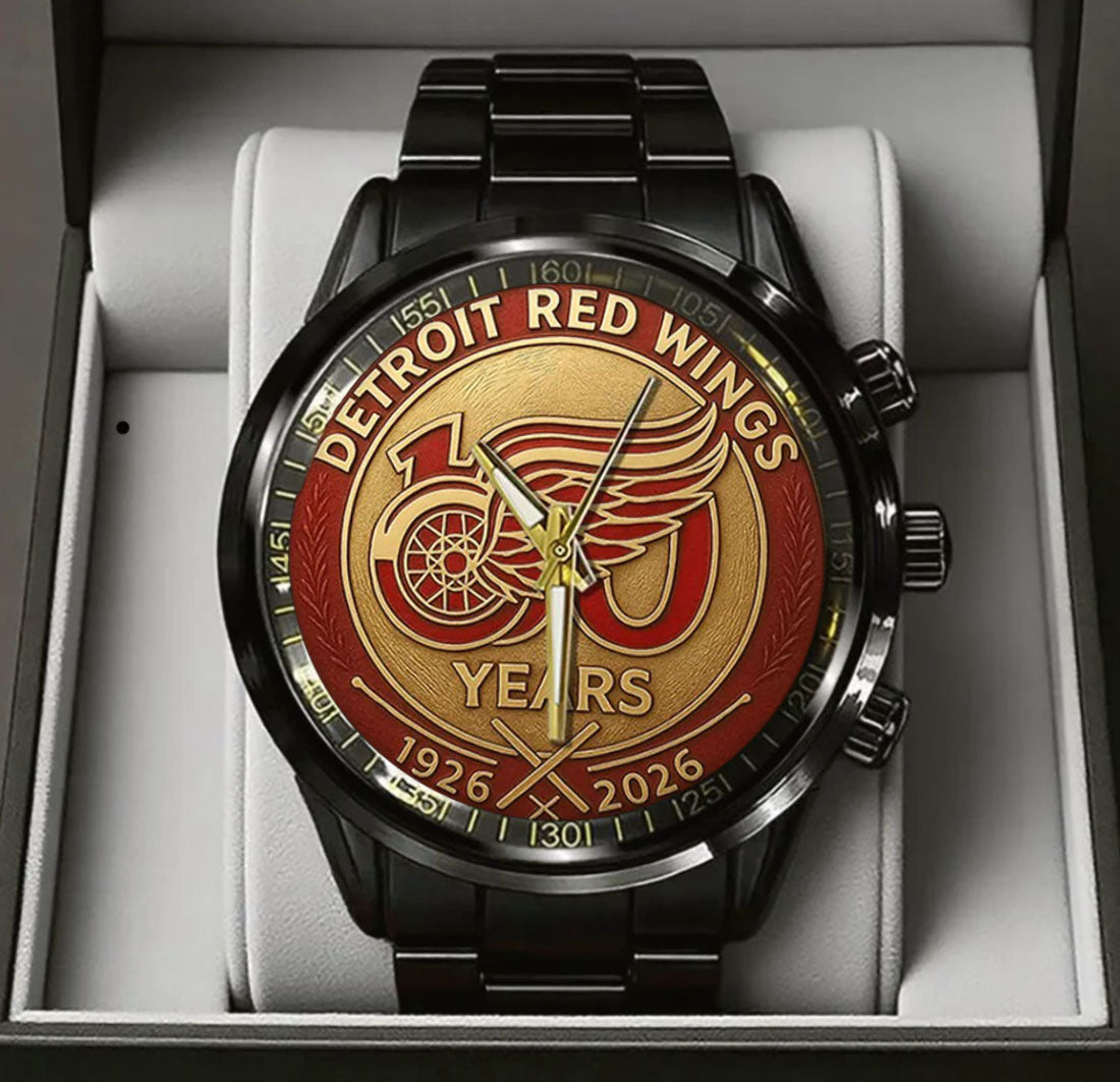 Detroit Red Wings 100th Anniversary 2026 Stainless Steel Watch