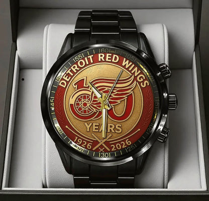 Detroit Red Wings 100th Anniversary 2026 Stainless Steel Watch