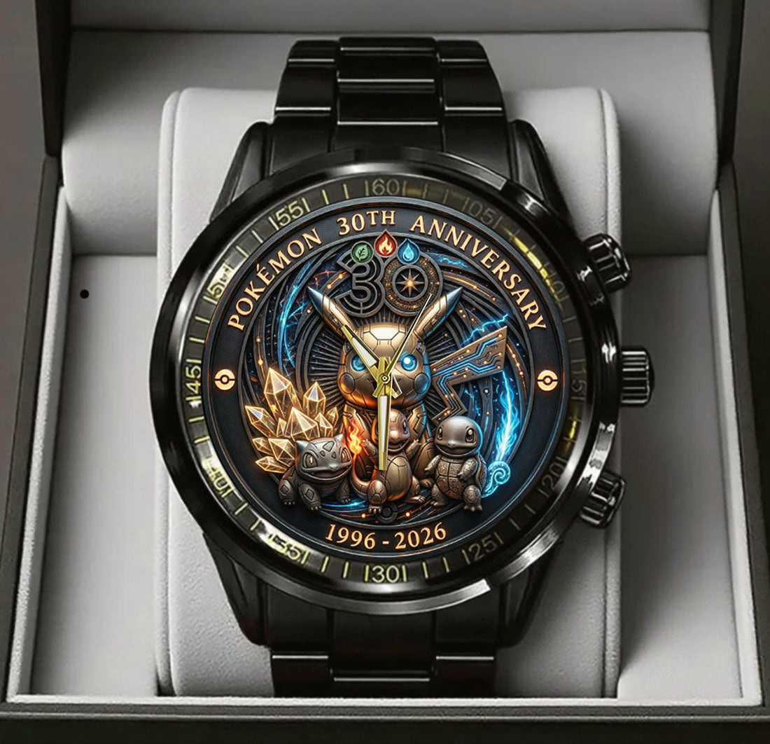 Pokemon 30th 1966-2026 Anniversary Steel Stainless Watch