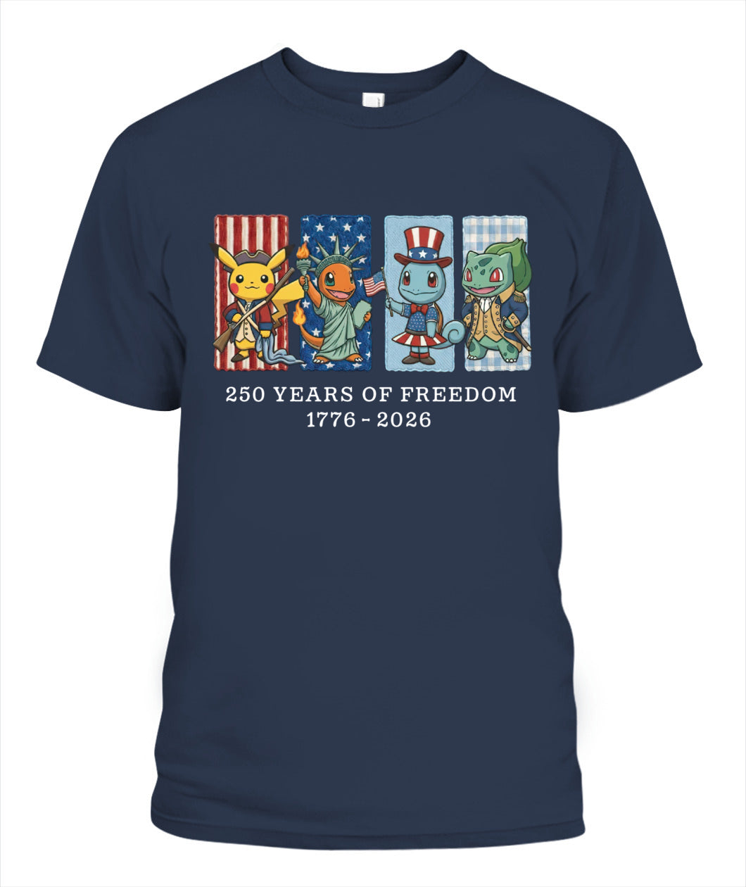 Pokemon 250 Years of Freedom 1776–2026 Patriotic Printed Graphic Quarter-Zip Sweatshirt, Hoodie Sweatshirt T-Shirt
