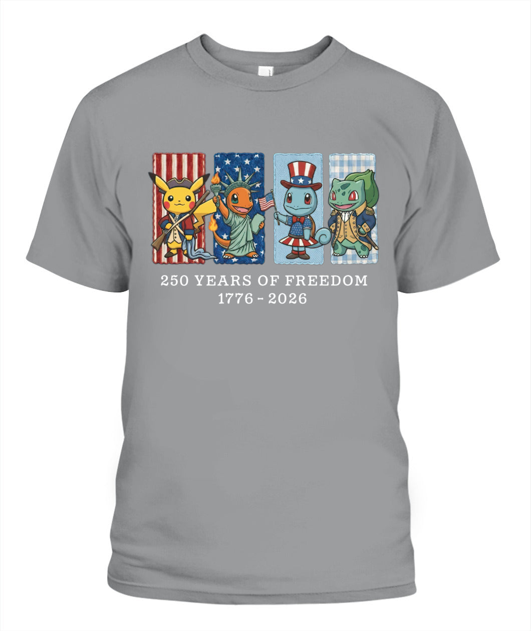Pokemon 250 Years of Freedom 1776–2026 Patriotic Printed Graphic Quarter-Zip Sweatshirt, Hoodie Sweatshirt T-Shirt
