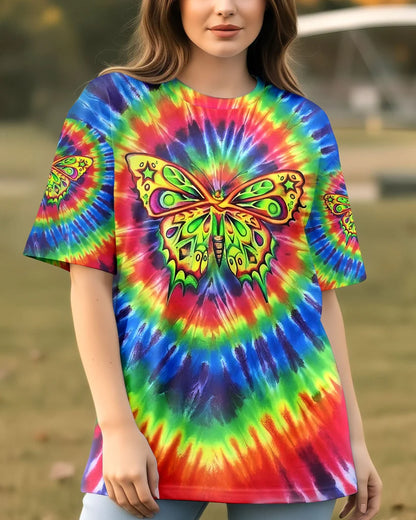 Rainbow Swirl Butterfly Printed Hoodie Sweatshirt T-Shirt