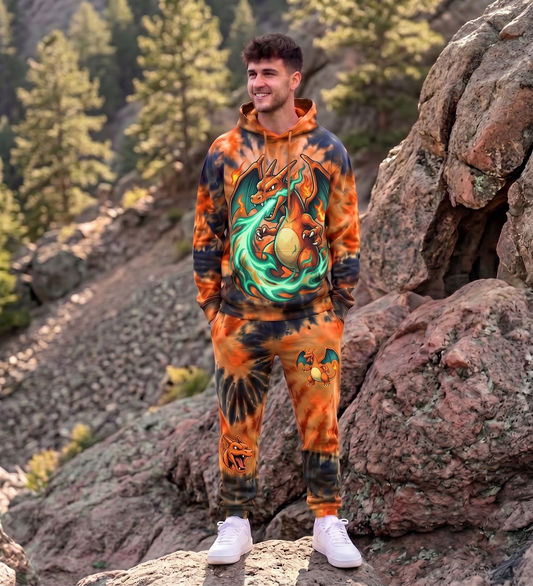 PKM Charizard Tie-Dye Hoodie And Sweatpants Set