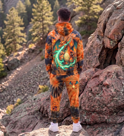 PKM Charizard Tie-Dye Hoodie And Sweatpants Set