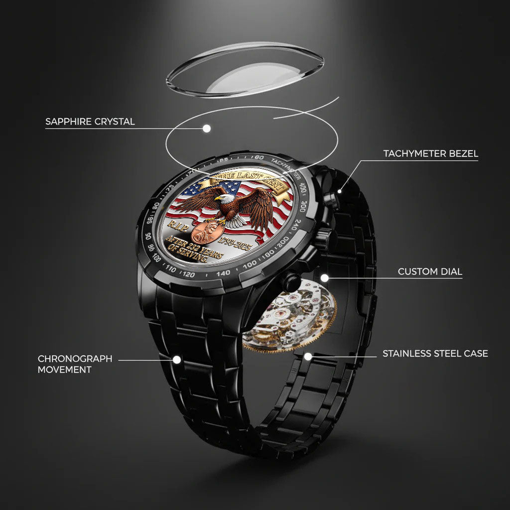 The Last Cent America Eagle Flag Lincoln Custom Watch
