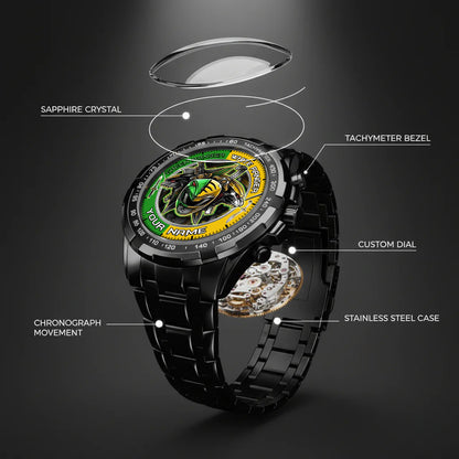 Mighty Morphin Power Rangers Green-White Ranger Tommy Oliver Custom Name Watch