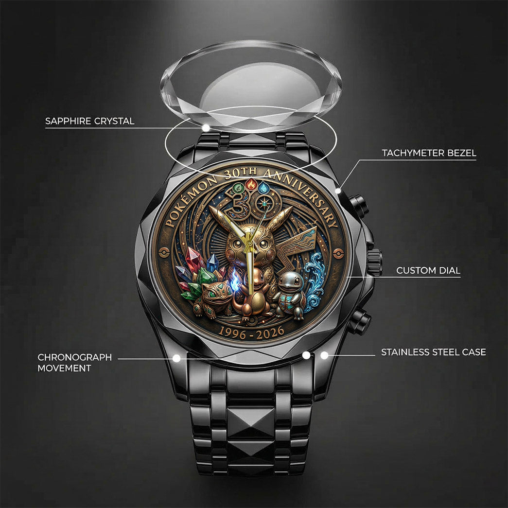 Pokemon 30th 1966-2026 Anniversary Steel Stainless Watch