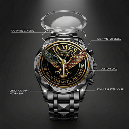 Personalized 250 Years Anniversary Eagle The Man The Myth The Legend Watch