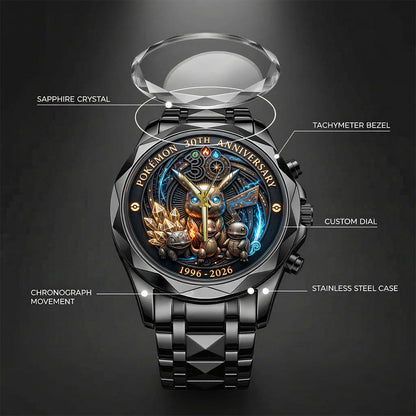 Pokemon 30th 1966-2026 Anniversary Steel Stainless Watch