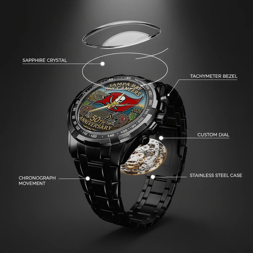 Tampa Bay Buccaneers 50th Anniversary 2026 Stainless Steel Watch