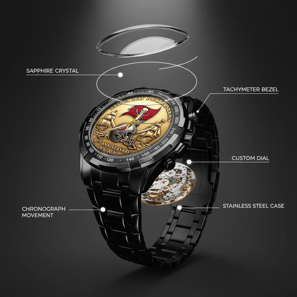 Tampa Bay Buccaneers 50th Anniversary Stainless Steel Watch