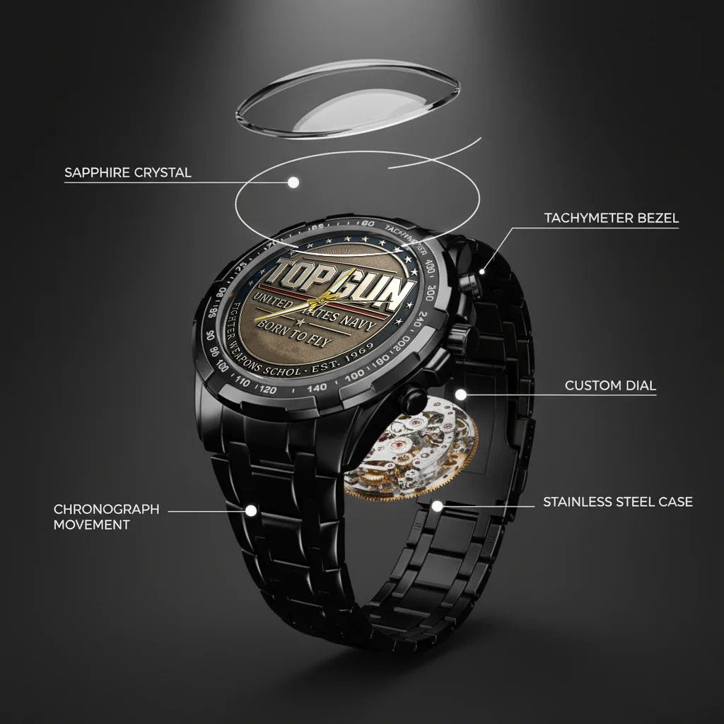 Top Gun Born To Fly Stainless Steel Watch