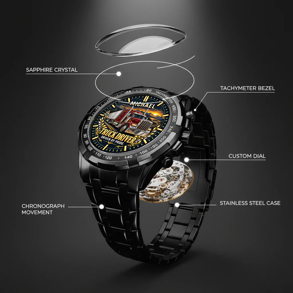 Personalized Truck Driver Watch – Custom Name Truck Driver Appreciation Gift