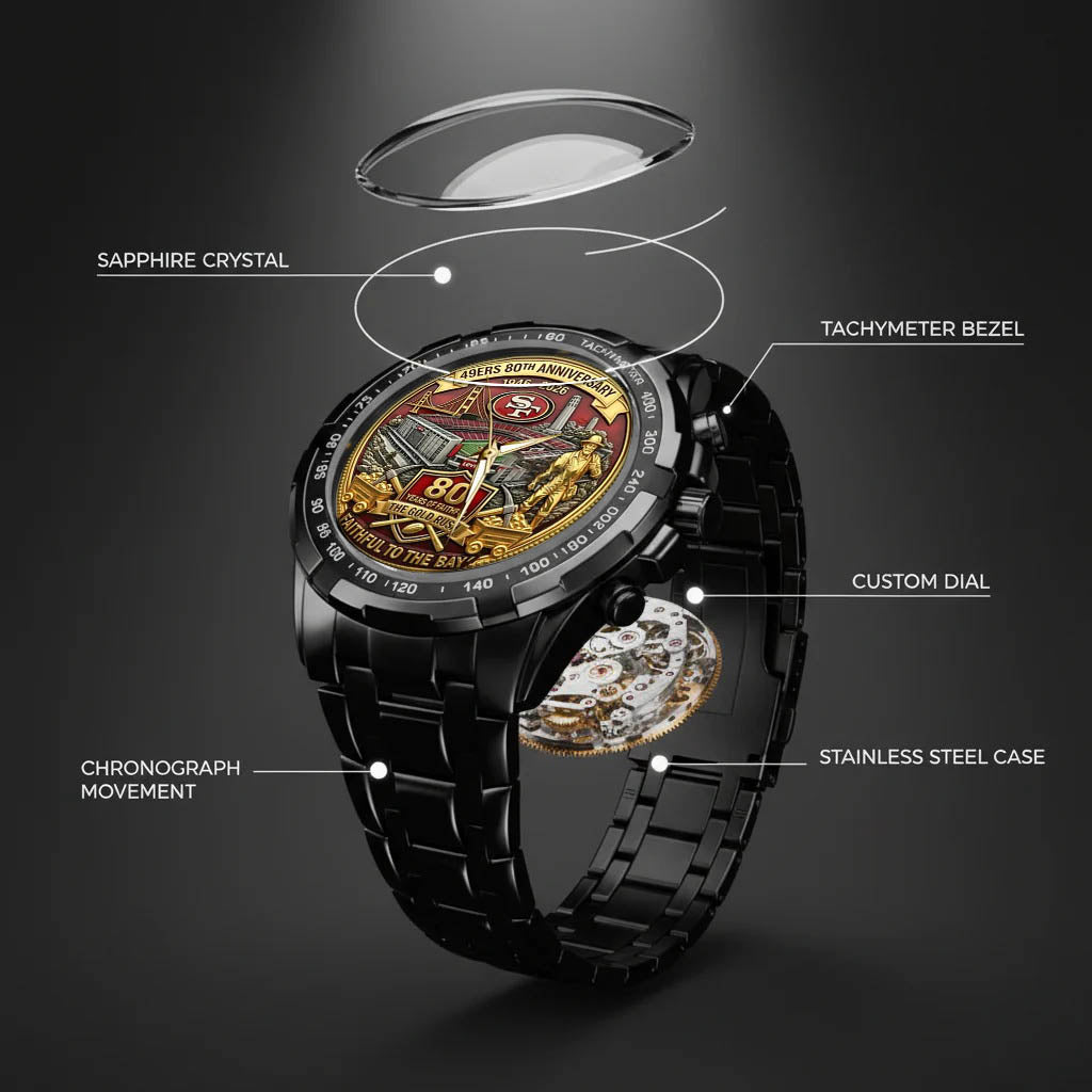 San Francisco 49ers 80th Anniversary Stainless Steel Watch