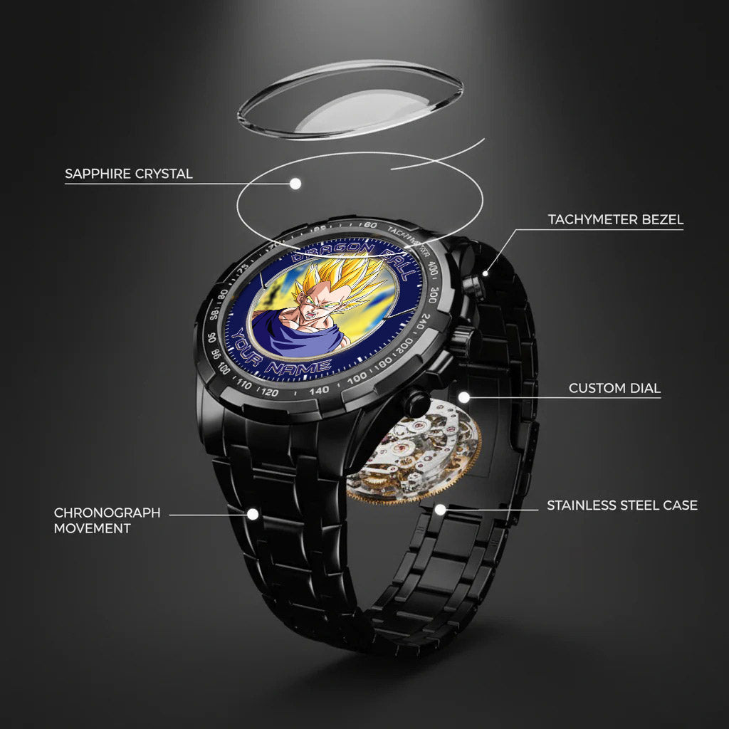 Anime Dragon Ball Vegeta Custom Name Watch