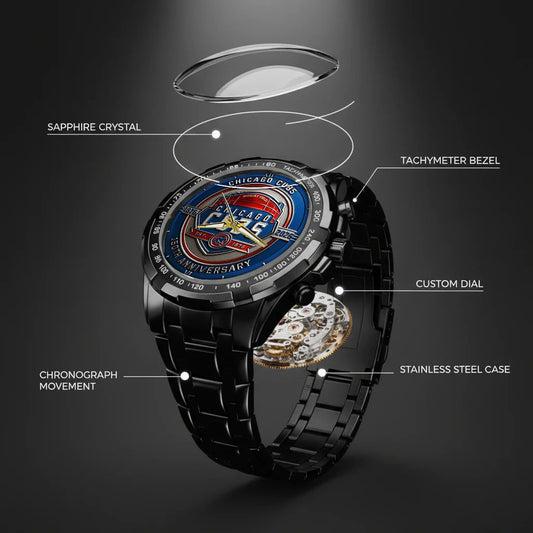 Chicago Cubs 155th Anniversary Stainless Steel Watch