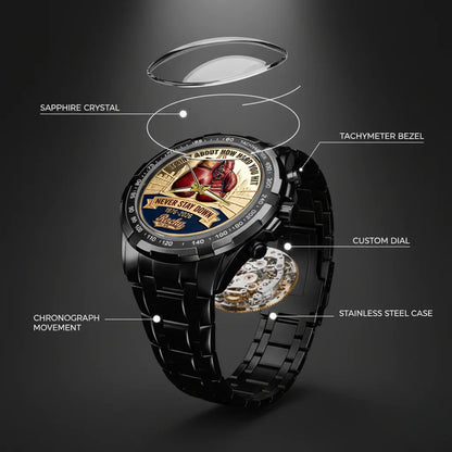 Rocky Balboa Never Stay Down 50th Anniversary Boxing Stainless Steel Watch
