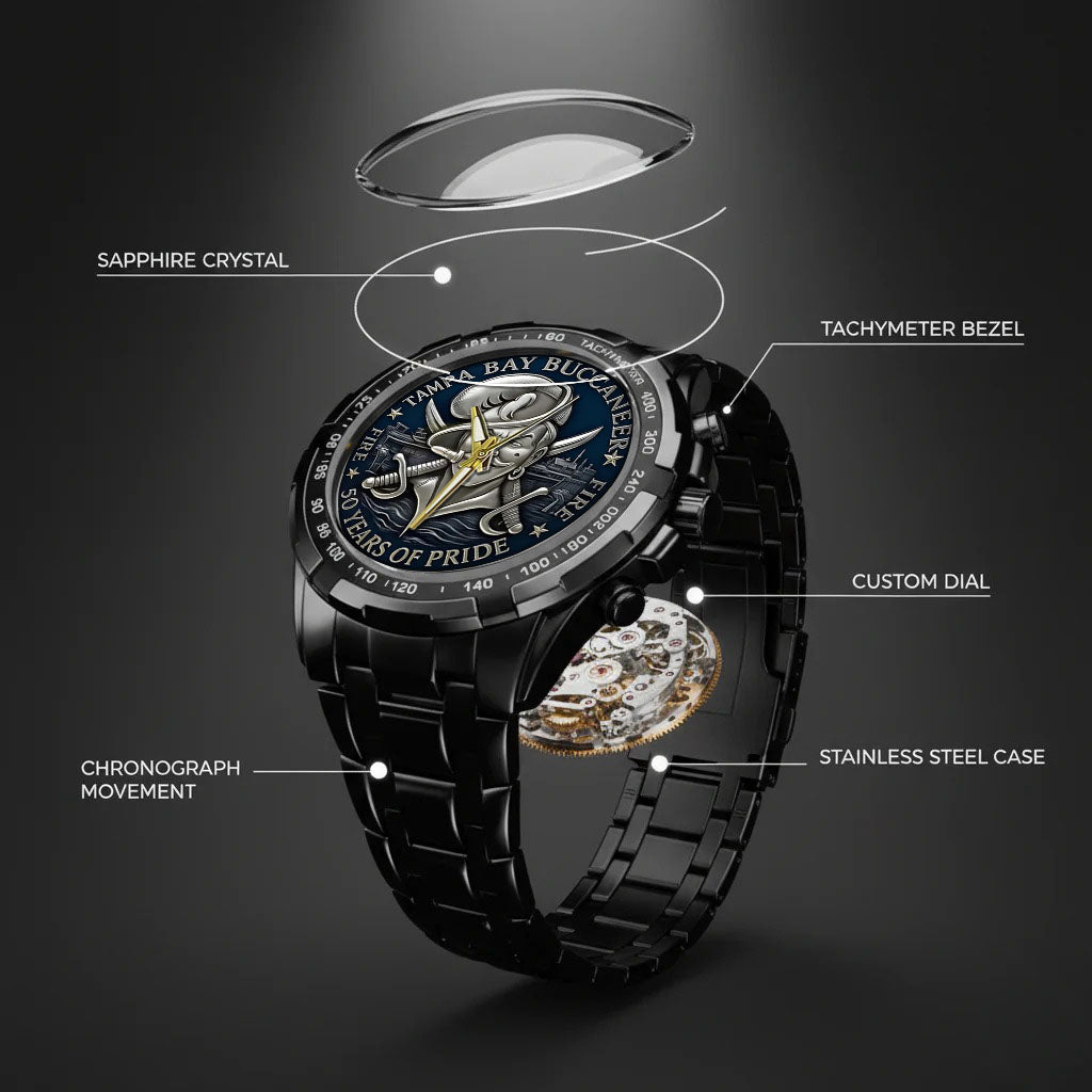 Tampa Bay Buccaneers 50th Anniversary Stainless Steel Watch