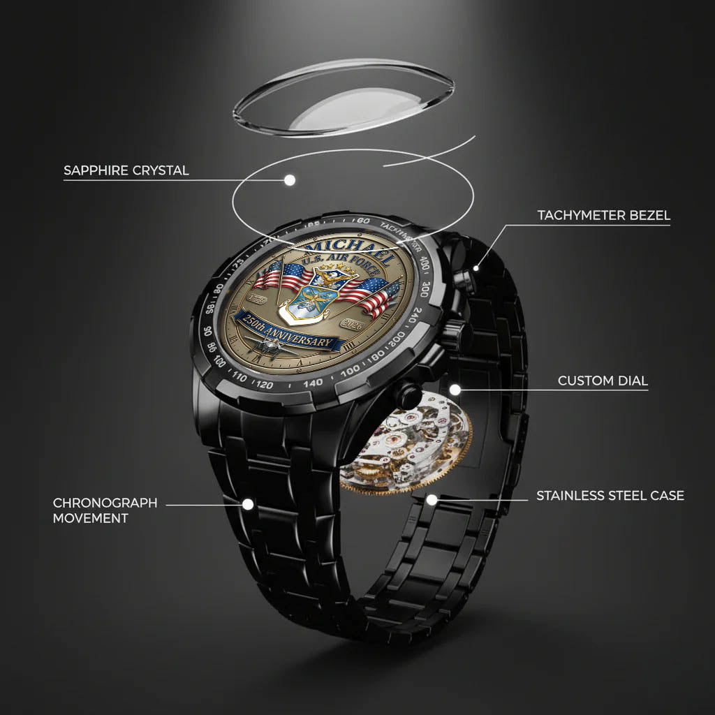 USA 250th Anniversary U.S. Air Force - Custom Name Watch