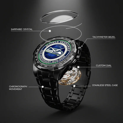 Seattle Seahawks 50th Anniversary Stainless Steel Watch