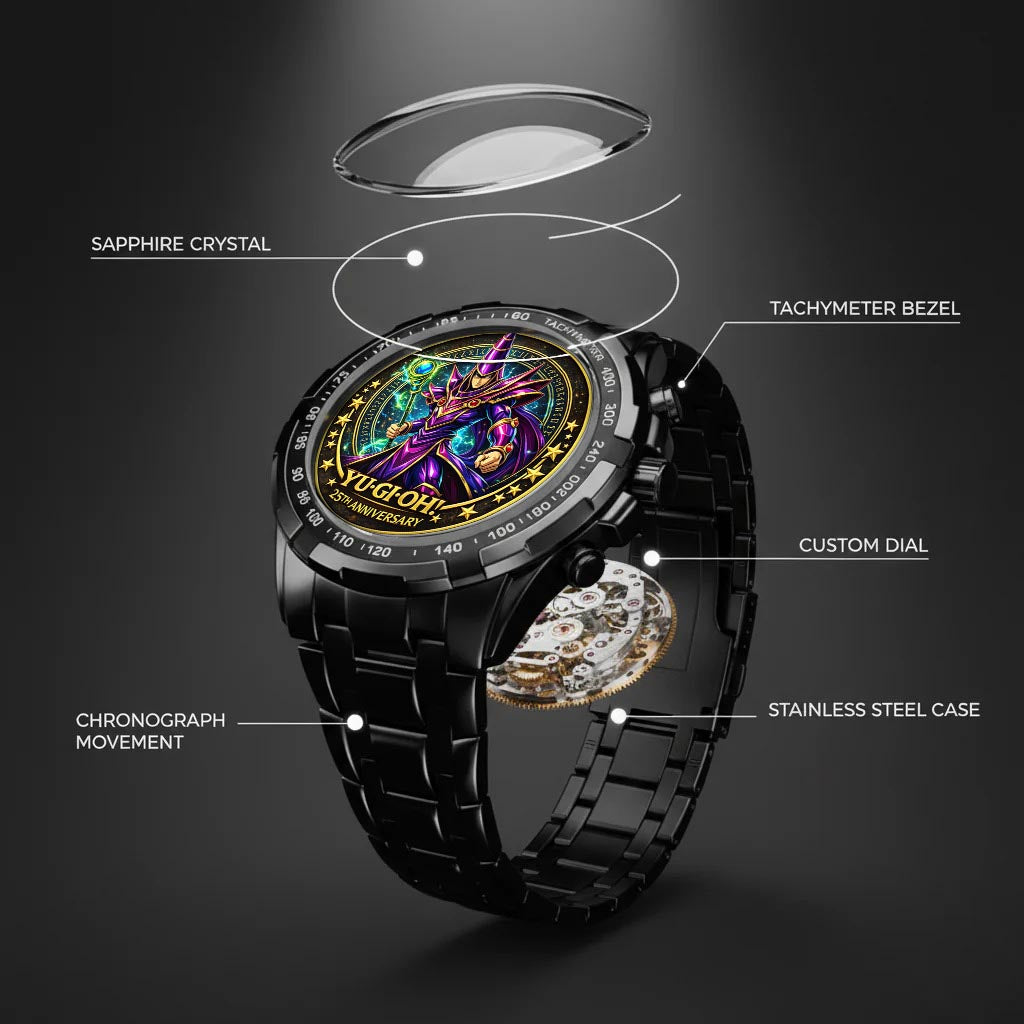 Anime Yugioh 25th Anniversary Coin The Dark Magician Custom Watch