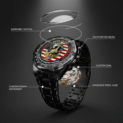 Top Gun Born To Fly Stainless Steel Watch