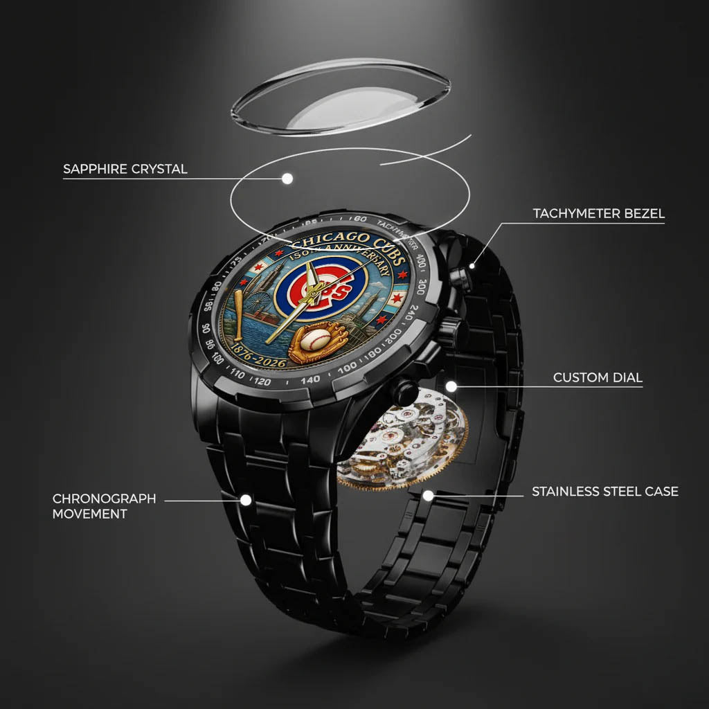 Chicago Cubs 150th Anniversary Stainless Steel Watch