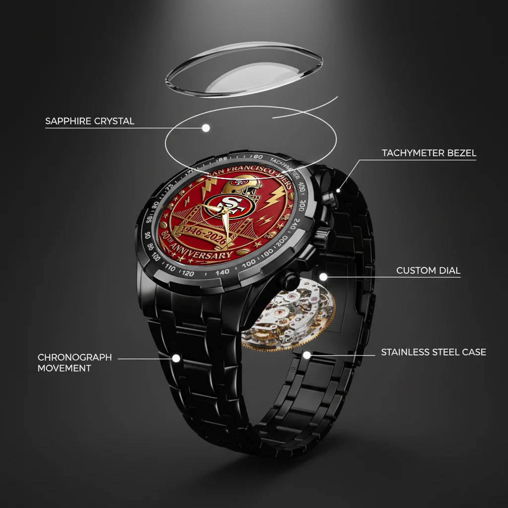 San Francisco 49ers 80th Anniversary Stainless Steel Watch