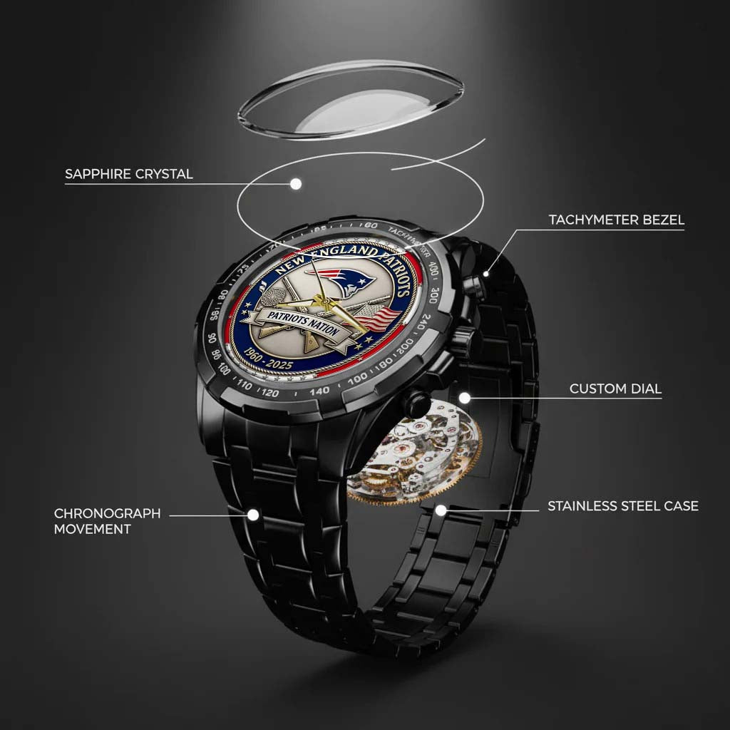 New England Patriots Champions Stainless Steel Watch